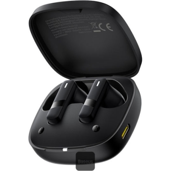 Baseus Bowie E20 In-ear True Wireless Ακουστικά με Αντοχή στον Ιδρώτα και Θήκη Φόρτισης Μαύρα