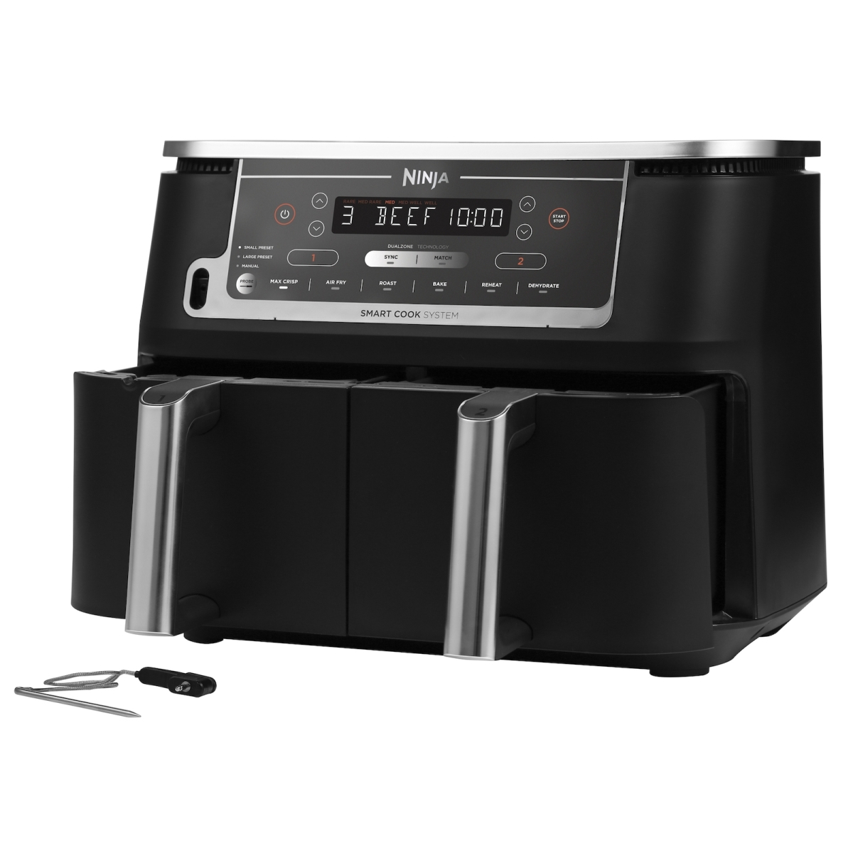 Ninja Foodi MAX Dual Zone Air Fryer με Διπλό Αποσπώμενο Κάδο 9.5lt Μαύρο AF451EU - Image 3