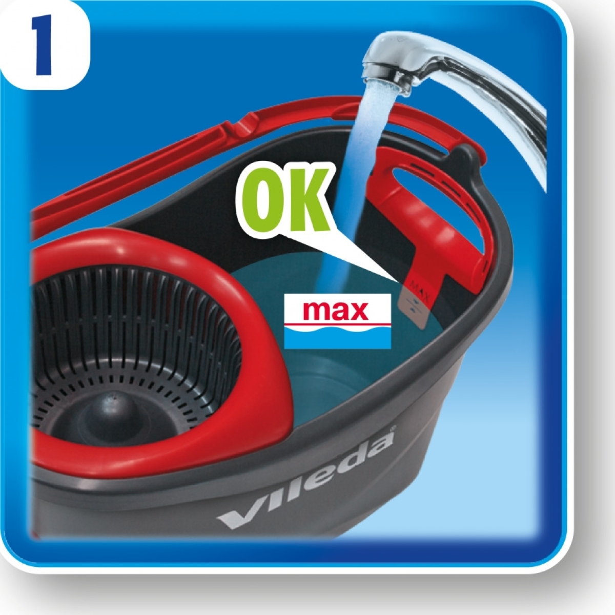 Vileda Easy Wring & Clean Turbo Περιστρεφόμενη Σετ Κουβάς με Σφουγγαρίστρα με Μικροίνες 151153 163430 - Image 4
