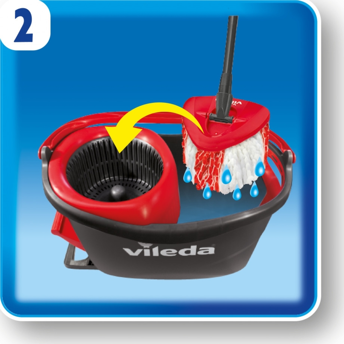 Vileda Easy Wring & Clean Turbo Περιστρεφόμενη Σετ Κουβάς με Σφουγγαρίστρα με Μικροίνες 151153 163430 - Image 2