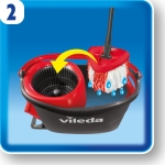 Vileda Easy Wring & Clean Turbo Περιστρεφόμενη Σετ Κουβάς με Σφουγγαρίστρα με Μικροίνες 151153 163430 - Image 2