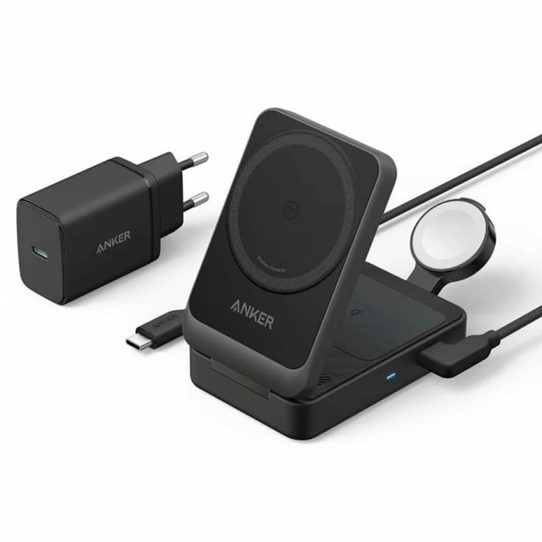 Anker Φορτιστής Magsafe 15W Μαύρος (MagGo 3-in-1 Foldable) B2557311