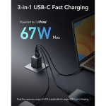 Anker Φορτιστής Χωρίς Καλώδιο GaN με Θύρα USB-A και 2 Θύρες USB-C 67W Μαύρος (Prime) A2669313 - Image 3