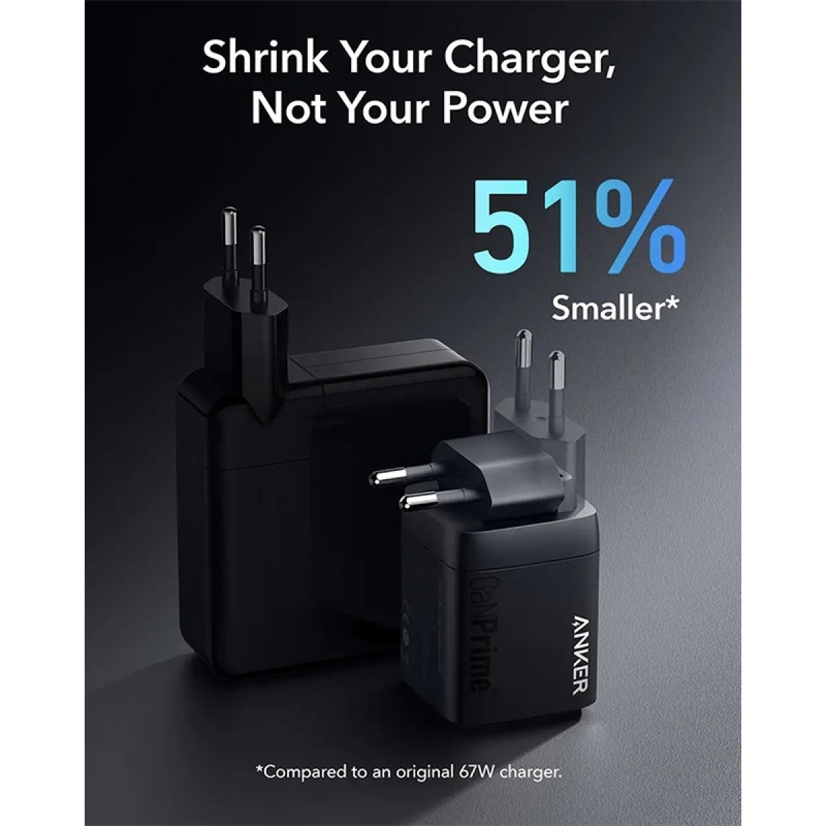Anker Φορτιστής Χωρίς Καλώδιο GaN με Θύρα USB-A και 2 Θύρες USB-C 67W Μαύρος (Prime) A2669313 - Image 4