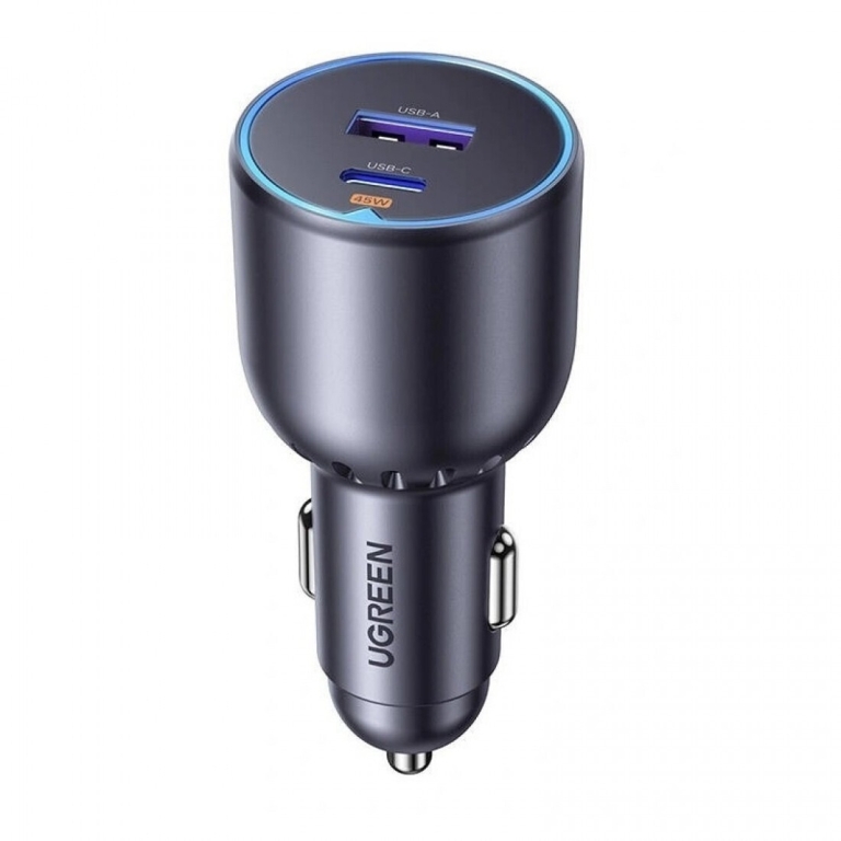 Ugreen EC701 Φορτιστής Αυτοκινήτου 63W με Θύρες: 1xUSB 1xType-C Μαύρο Χρώμα