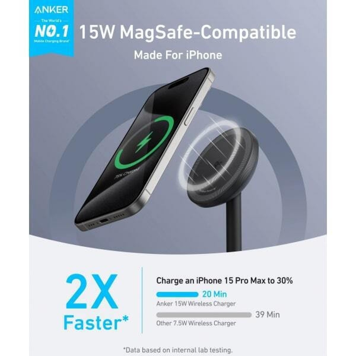 Anker Φορτιστής Magsafe 15W Μαύρος (MagGo Stand) - Image 4