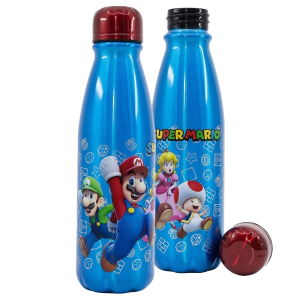 Μπουκάλι Αλουμινίου Super Mario 600ml 23,5x5,5cm 600ml JustNote 703682 - 1 τμχ
