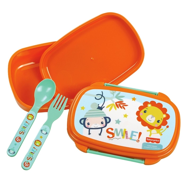 Δοχείο σετ Φαγητού Πλαστικό pp Smile Fisher Price  500ml 17,5x12,5x6cm 500ml Gim 572-52276 - 1 τμχ