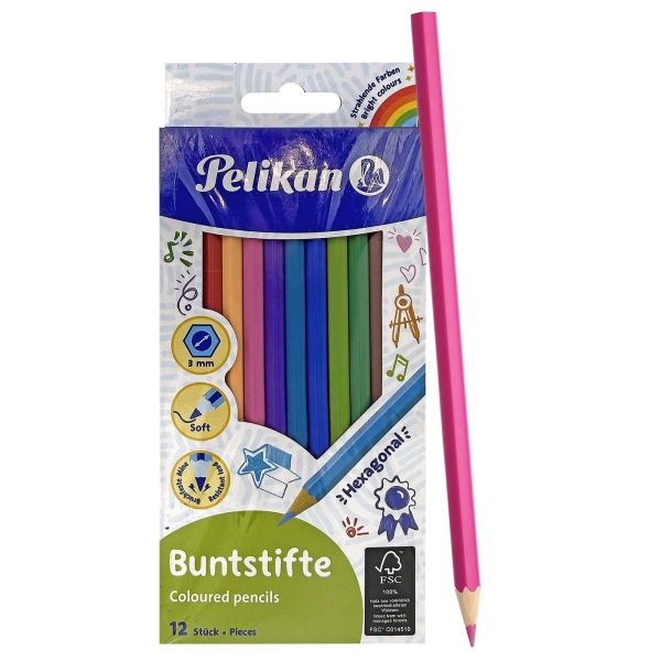 Ξυλομπογιές Pelikan σετ=12 Χρώματα  JustNote 80912 - 1 τμχ