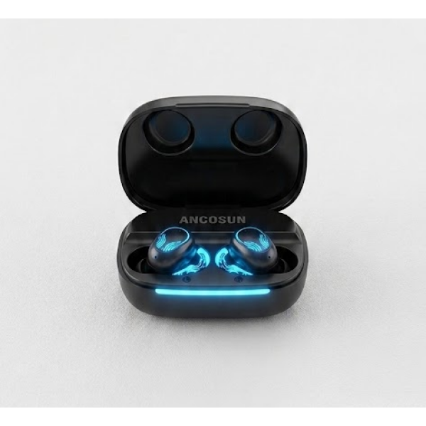 Ασύρματα Ακουστικά Bluetooth με Θήκη Φόρτισης & LED Φωτισμό ANCOSUN HT-17