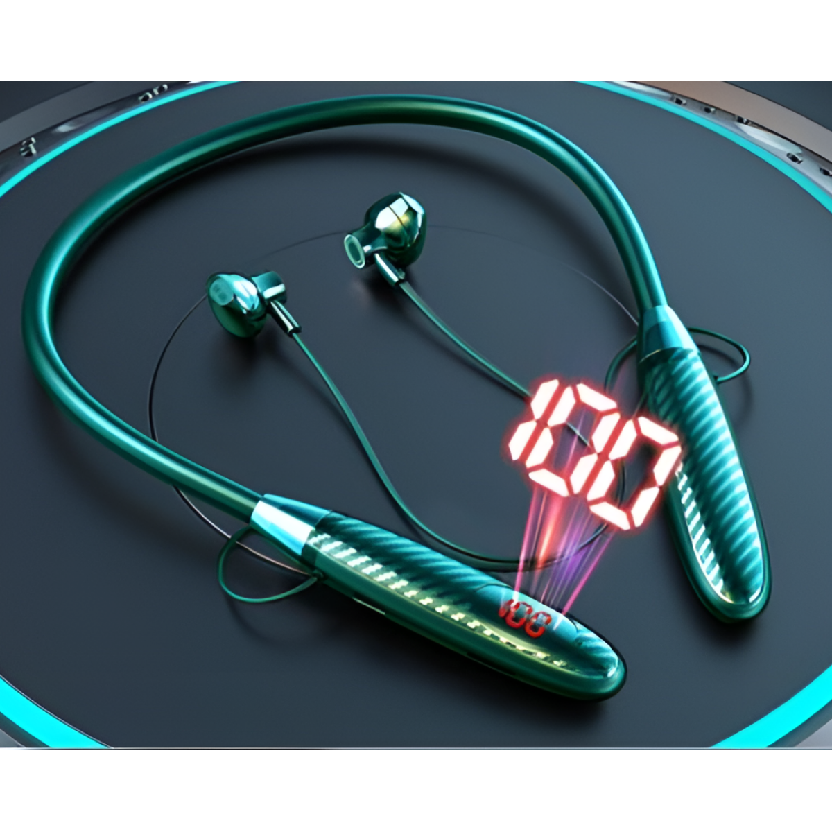 Ασύρματα Ακουστικά Neckband Bluetooth Με LED Οθόνη Και TF Card 365-1 - Image 3