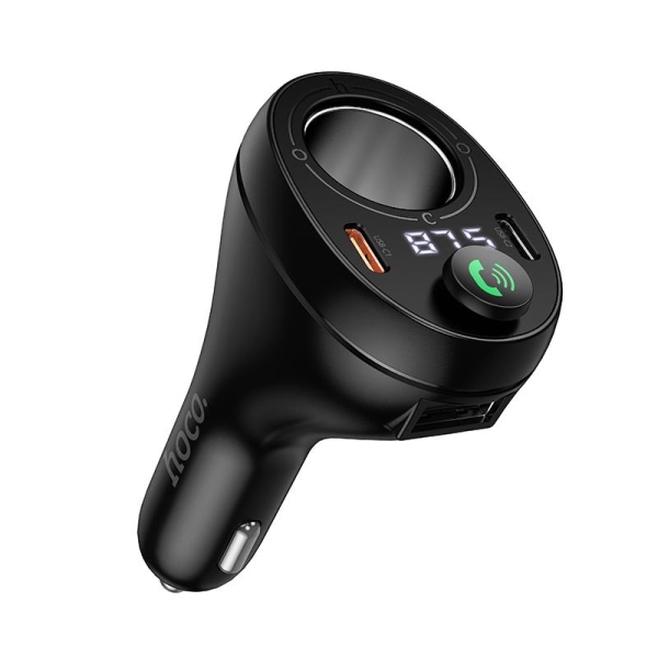 Bluetooth FM Transmitter Αυτοκινήτου 35W Με Dual USB-C Και Φορτιστή Αναπτήρα Hoco E88 Star