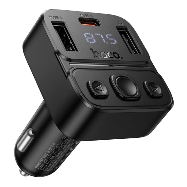 Bluetooth FM Transmitter Αυτοκινήτου 35W Με USB-A Και USB-C Hoco E87 Delta