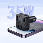 Bluetooth FM Transmitter Αυτοκινήτου 35W Με USB-A Και USB-C Hoco E87 Delta - Image 5