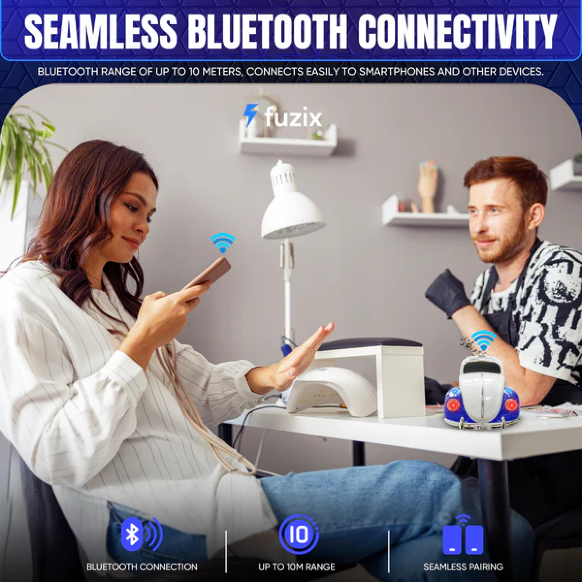 Bluetooth Ηχείο Σκαραβαίος 3W με FM Ραδιόφωνο & LED Φωτισμό WS-1958 - Image 9