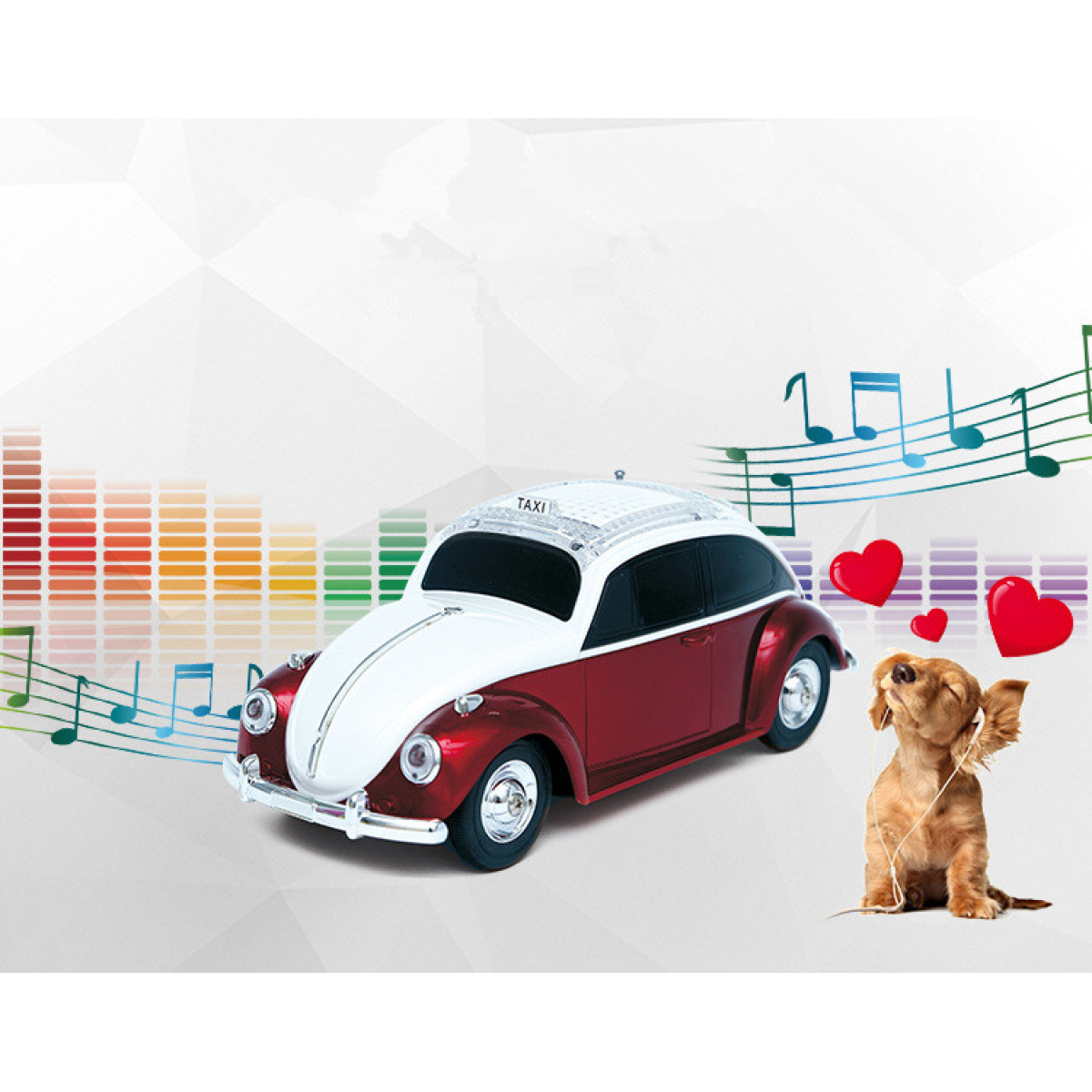 Bluetooth Ηχείο Σκαραβαίος 3W με FM Ραδιόφωνο & LED Φωτισμό WS-1958 - Image 10