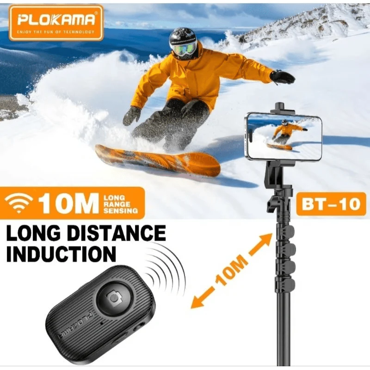 Ασύρματο Τηλεχειριστήριο Bluetooth Για Android & iOS Plokama BT-10 - Image 2