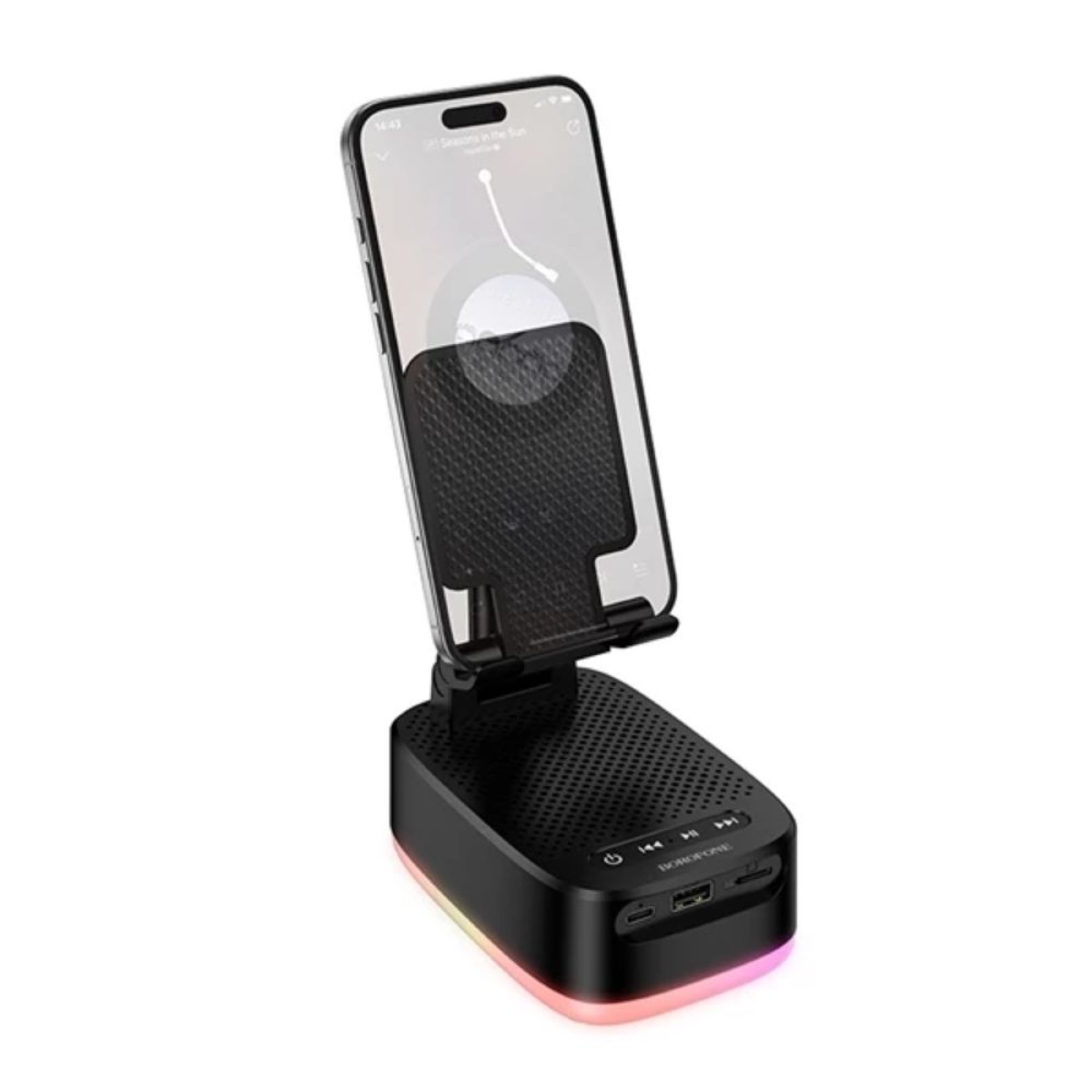 Borofone BR200 3-σε-1 Βάση Κινητού με Bluetooth Ηχείο & Power Bank