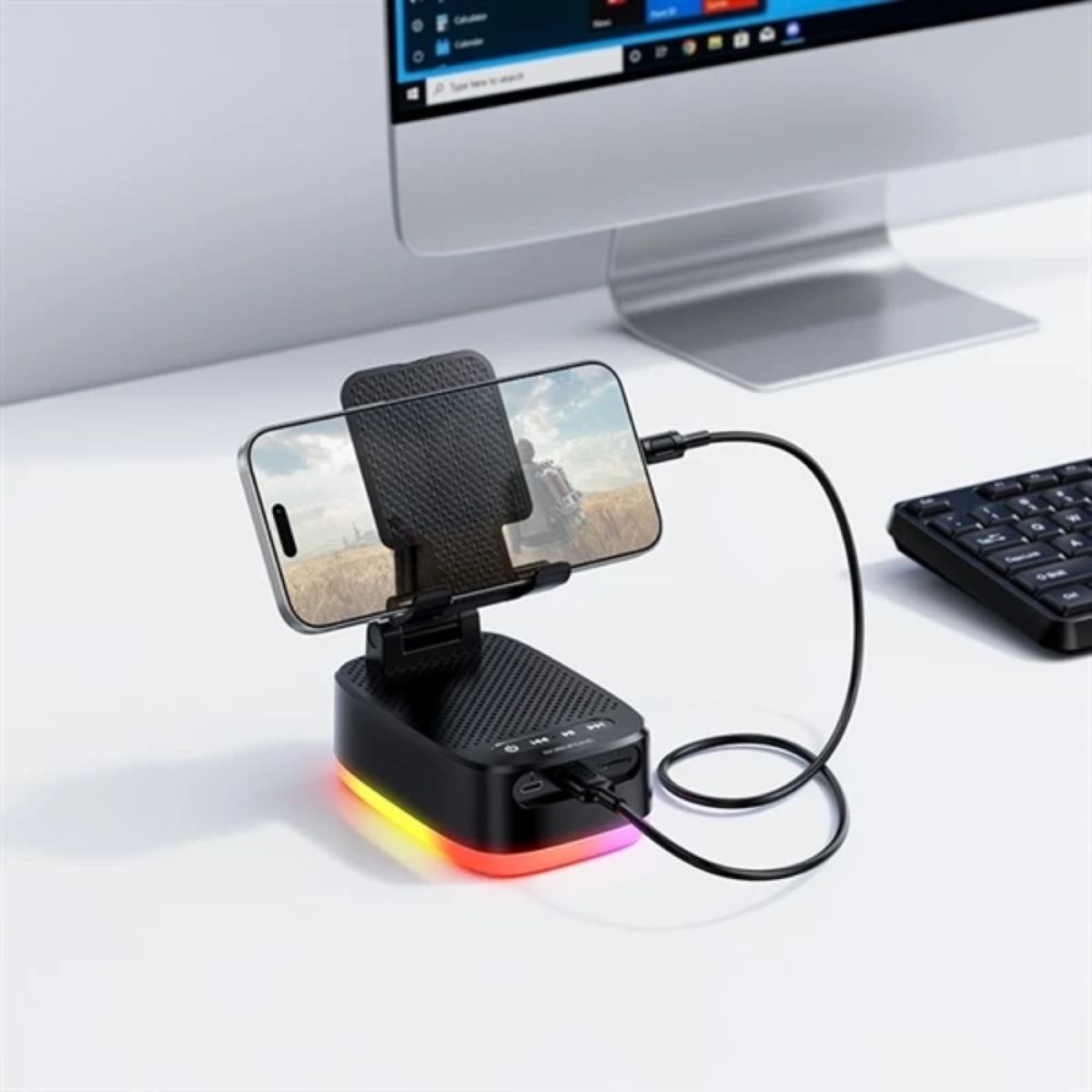 Borofone BR200 3-σε-1 Βάση Κινητού με Bluetooth Ηχείο & Power Bank
