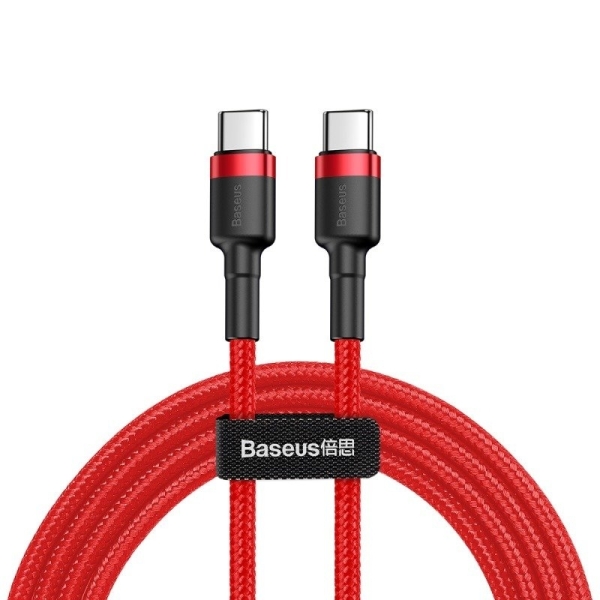 Baseus Καλώδιο Γρήγορης Φόρτισης Cafule Cable CATKLF-G09 Type-C 3A PD 2.0 Flash Charging - Type-C to Type-C 1M - Red