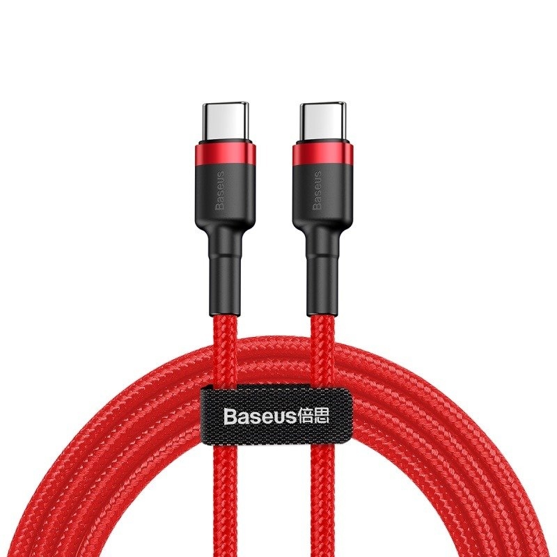Baseus Καλώδιο Γρήγορης Φόρτισης Cafule Cable CATKLF-G09 Type-C 3A PD 2.0 Flash Charging - Type-C to Type-C 1M - Red