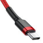 Baseus Καλώδιο Γρήγορης Φόρτισης Cafule Cable CATKLF-G09 Type-C 3A PD 2.0 Flash Charging - Type-C to Type-C 1M - Red - Image 3