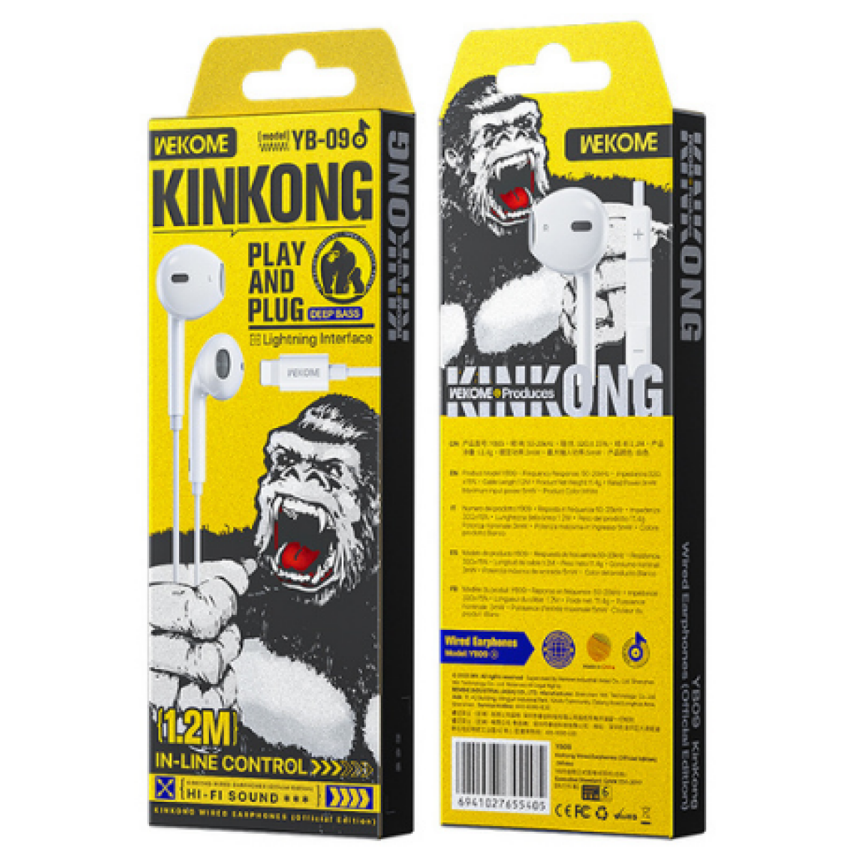 Ενσύρματα Ακουστικά In-Ear Lightning Με Μικρόφωνο Wekome YB09 Λευκά - Image 2