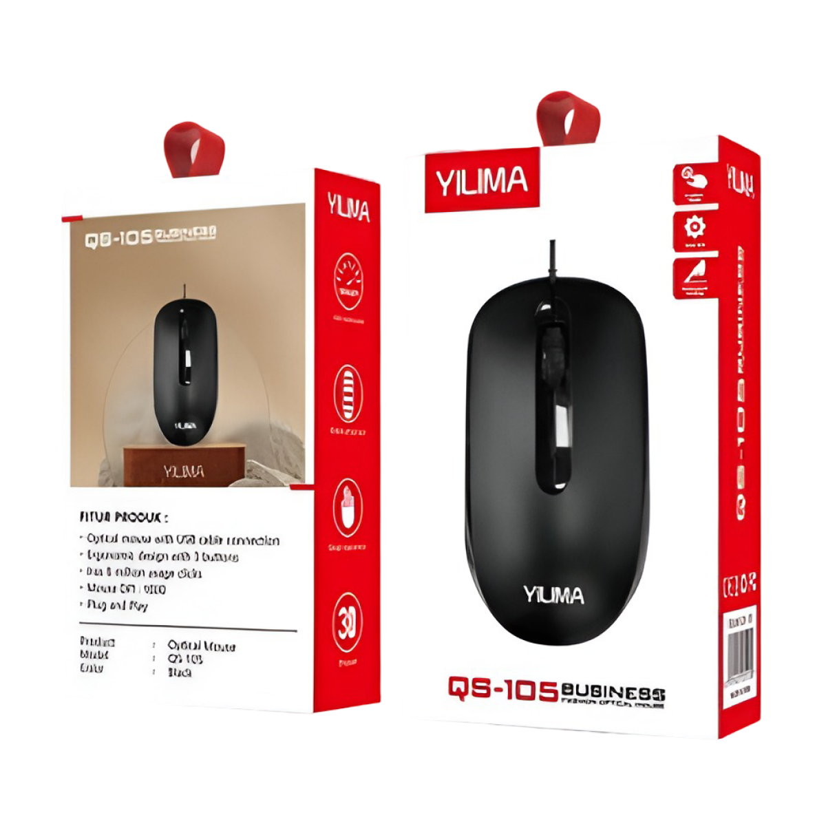 Ενσύρματο Ποντίκι Μαύρο Yilima QS-105