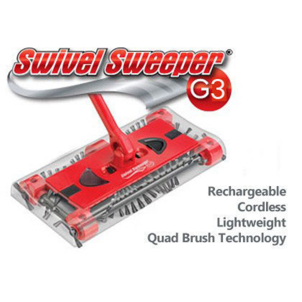 Επαναφορτιζόμενη Σκούπα 7.2V 360° Κόκκινη Swivel Sweeper G3 - Image 4