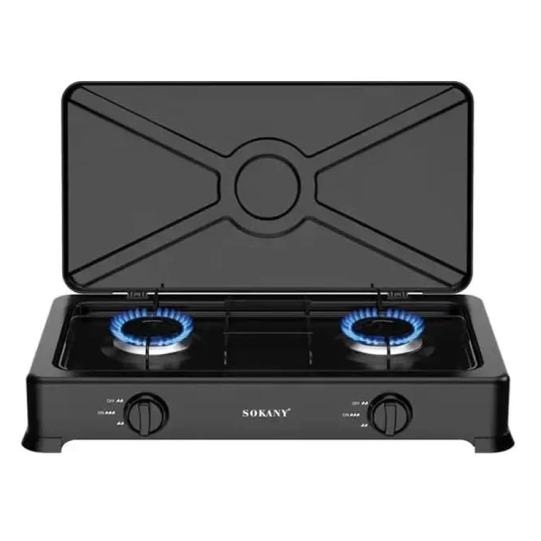 Επιτραπέζια Εστία Υγραερίου 2 Καυστήρων 4400W Inox Sokany SK-07004