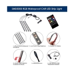 Εσωτερικά LED Φώτα Αυτοκινήτου Music RGB 18cm με Τηλεχειριστήριο 4τμχ