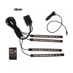 Εσωτερικά LED Φώτα Αυτοκινήτου Music RGB 18cm με Τηλεχειριστήριο 4τμχ