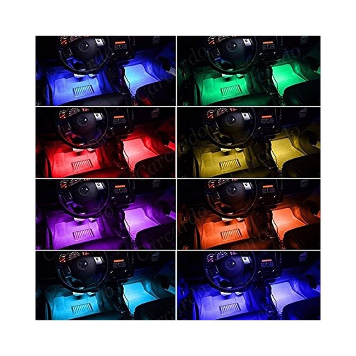 Εσωτερικά LED Φώτα Αυτοκινήτου Music RGB 18cm με Τηλεχειριστήριο 4τμχ