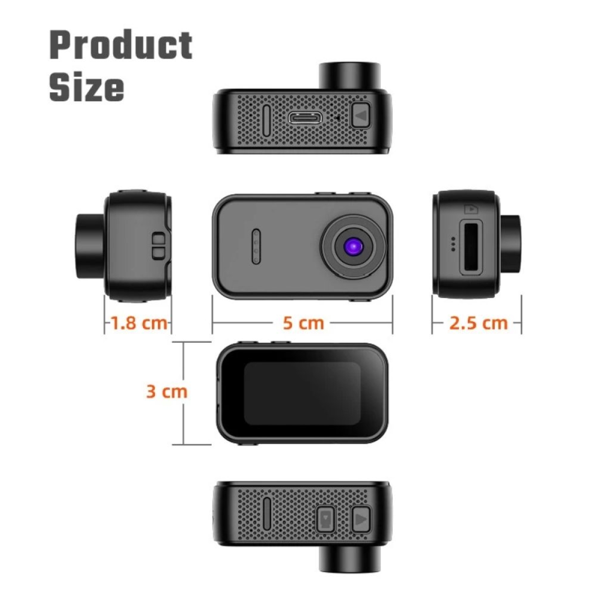F2 Mini Camera 1080P WiFi Φορητή Action Κάμερα με App Control