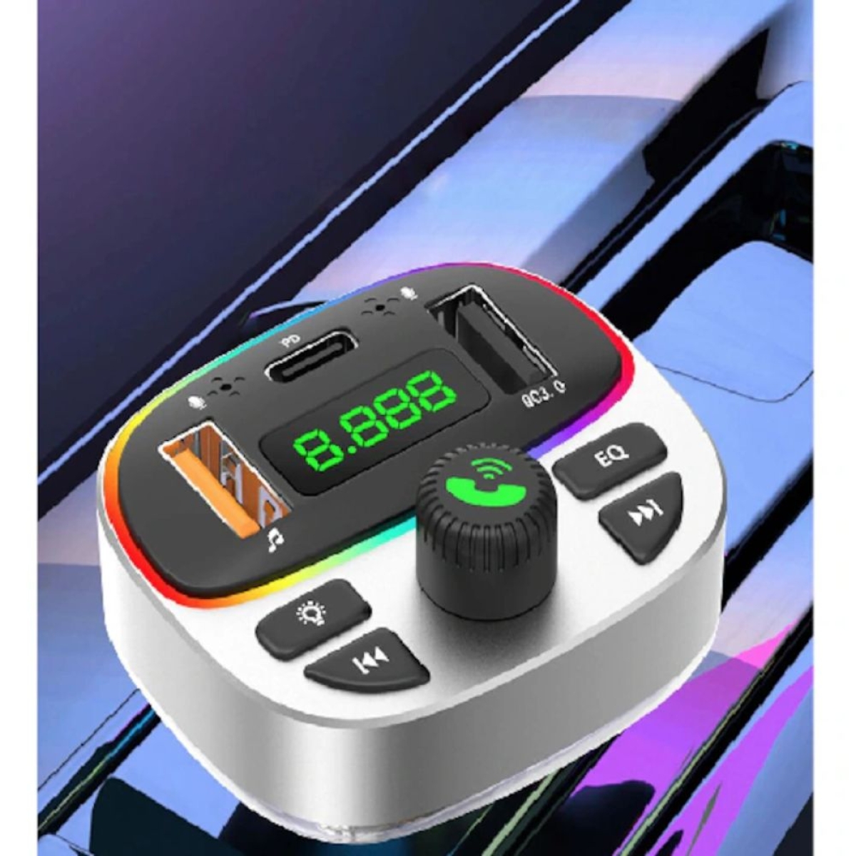 FM Transmitter Bluetooth Αυτοκινήτου Andowl Q-C668 RGB