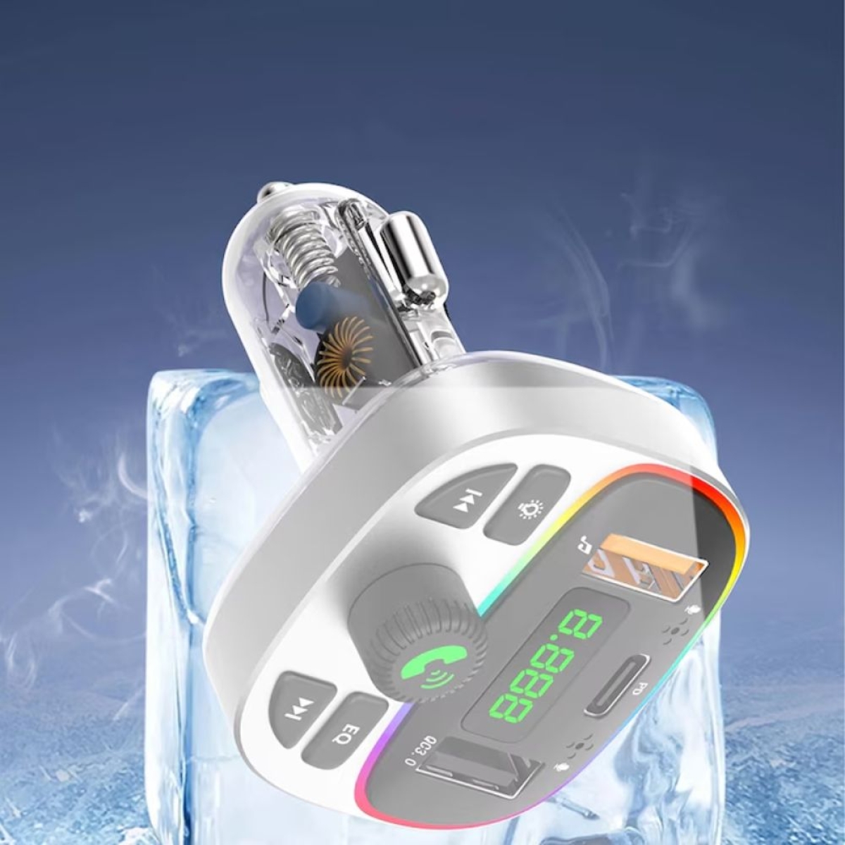FM Transmitter Bluetooth Αυτοκινήτου Andowl Q-C668 RGB