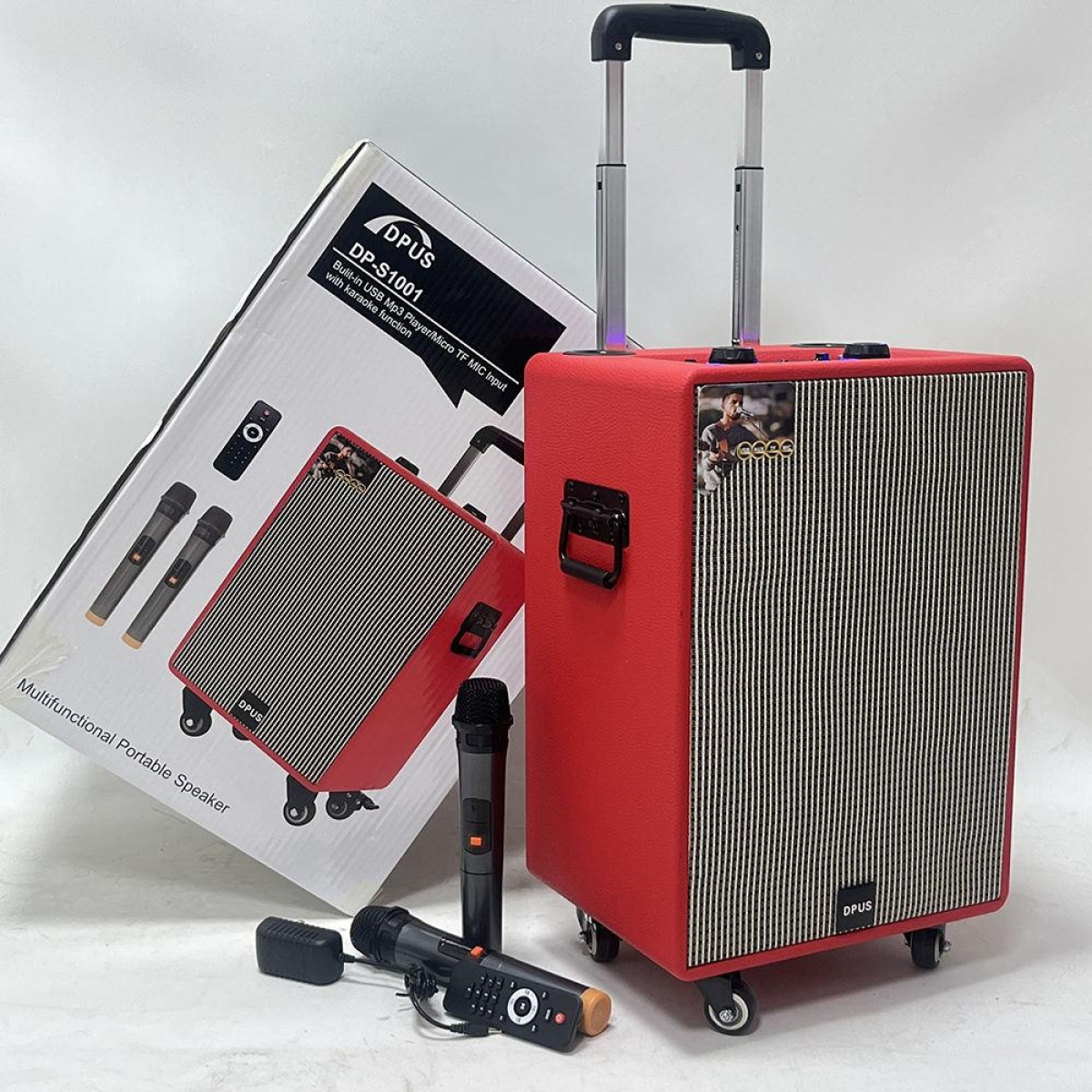 Φορητό Ηχείο Karaoke 8" Woofer Super Bass με Τρόλεϊ & Bluetooth DP-S853 - Image 3