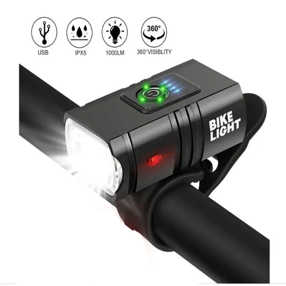 Φως Ποδηλάτου LED T6 Μπροστινό με USB Μπαταρία