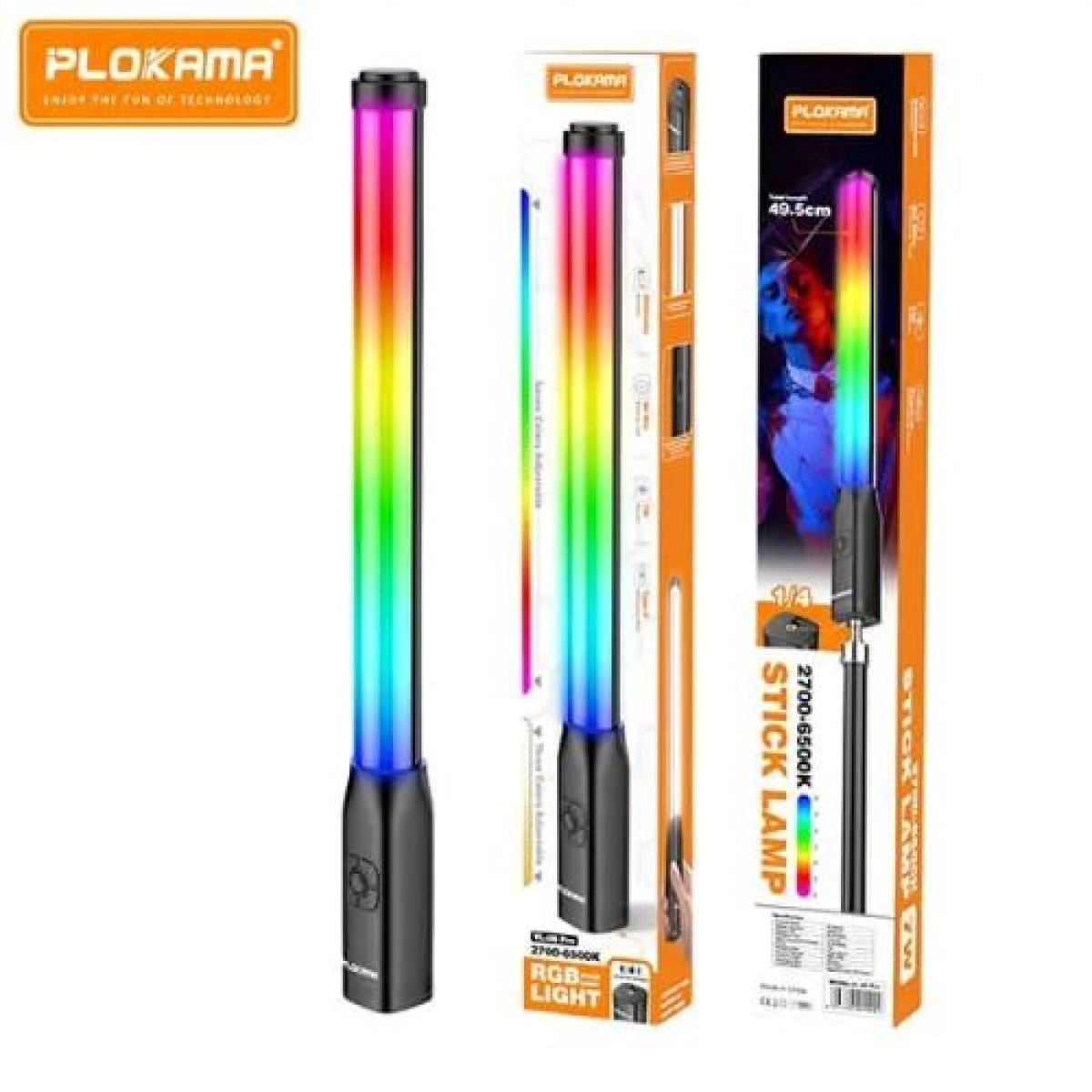 Φωτιστικό LED Stick Χειρός RGB με Ρυθμιζόμενη Θερμοκρασία Χρώματος 2700K-6500K Plokama VL-06 Pro - Image 2