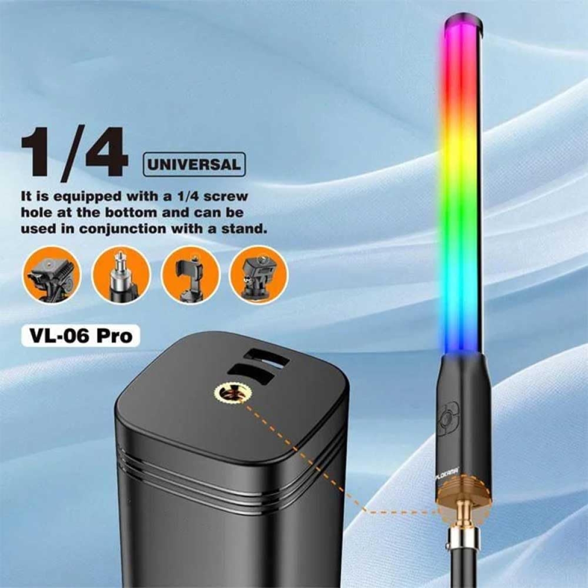 Φωτιστικό LED Stick Χειρός RGB με Ρυθμιζόμενη Θερμοκρασία Χρώματος 2700K-6500K Plokama VL-06 Pro - Image 4