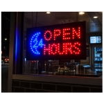 Φωτιζόμενη Πινακίδα LED 24 Hours Open με Κίνηση