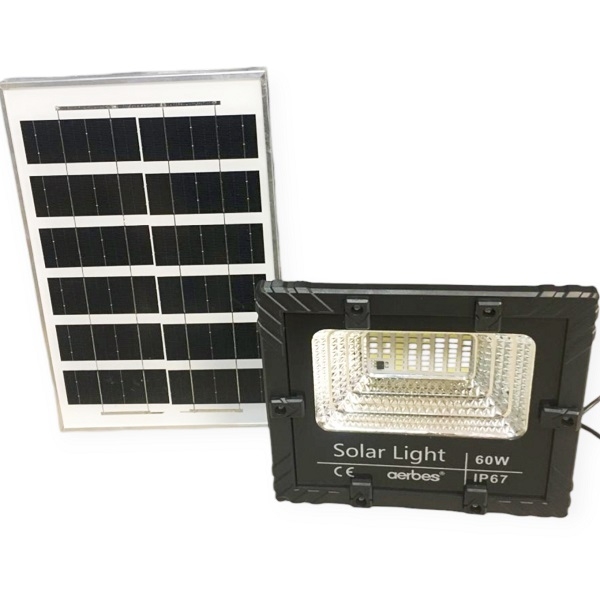 Ηλιακός Προβολέας 60W 54 LED Με Πάνελ Και Τηλεχειριστήριο Aerbes AB-T660