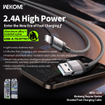 Καλώδιο Φόρτισης Και Δεδομένων USB-A Σε Lightning 1m 6A WEKOME WDC-123i - Image 3