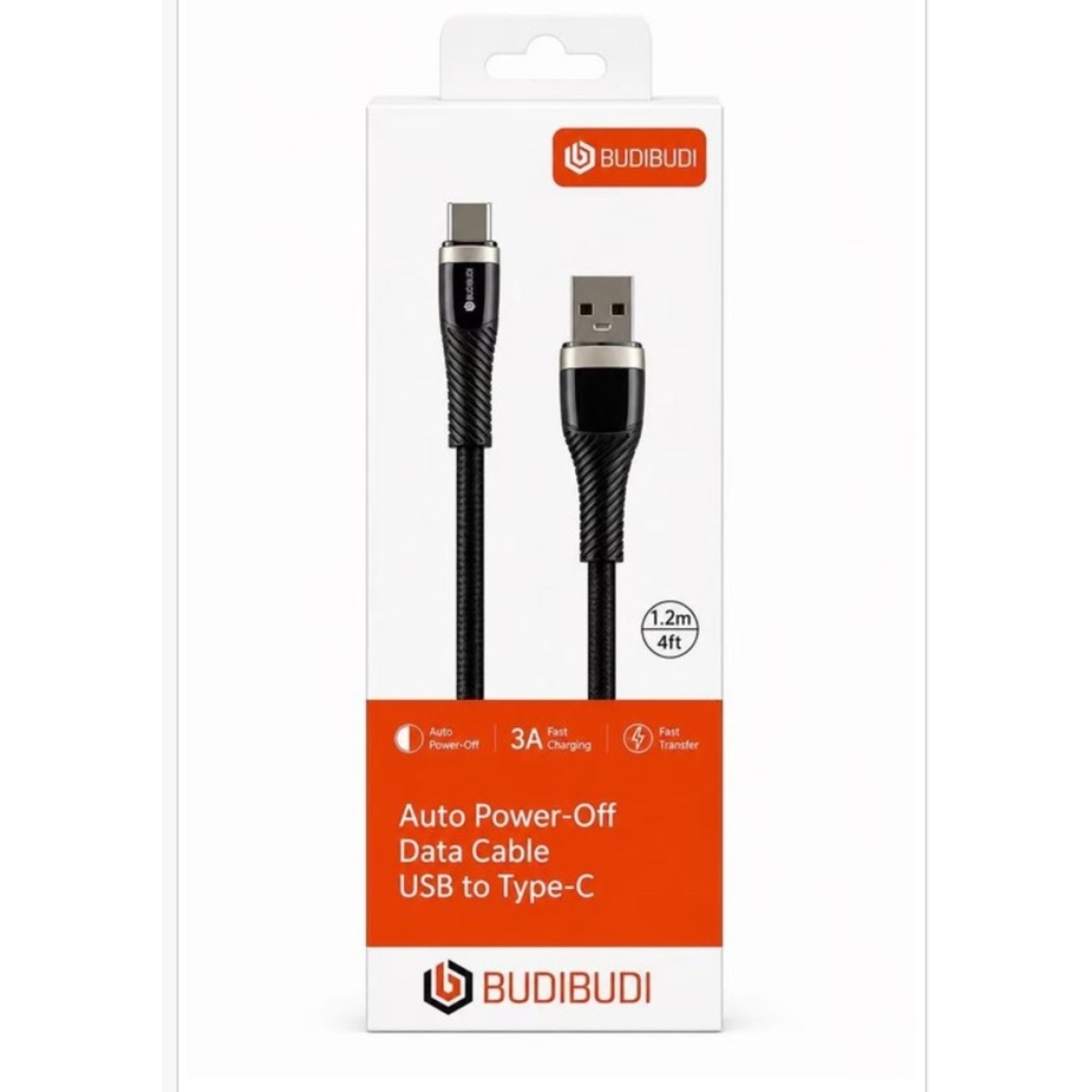 Καλώδιο Φόρτισης USB σε Type-C Fast Charging 1.2m BUDI-004