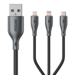 Καλώδιο Ταχείας Φόρτισης 3 Σε 1 USB-A Σε Type-C / Lightning / Micro USB 66W 1.2m Wekome WDC-119 - Image 6