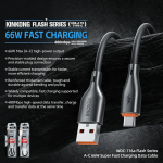 Καλώδιο Ταχείας Φόρτισης USB-A Σε Type-C 66W 1.2m Wekome WDC-116A - Image 2