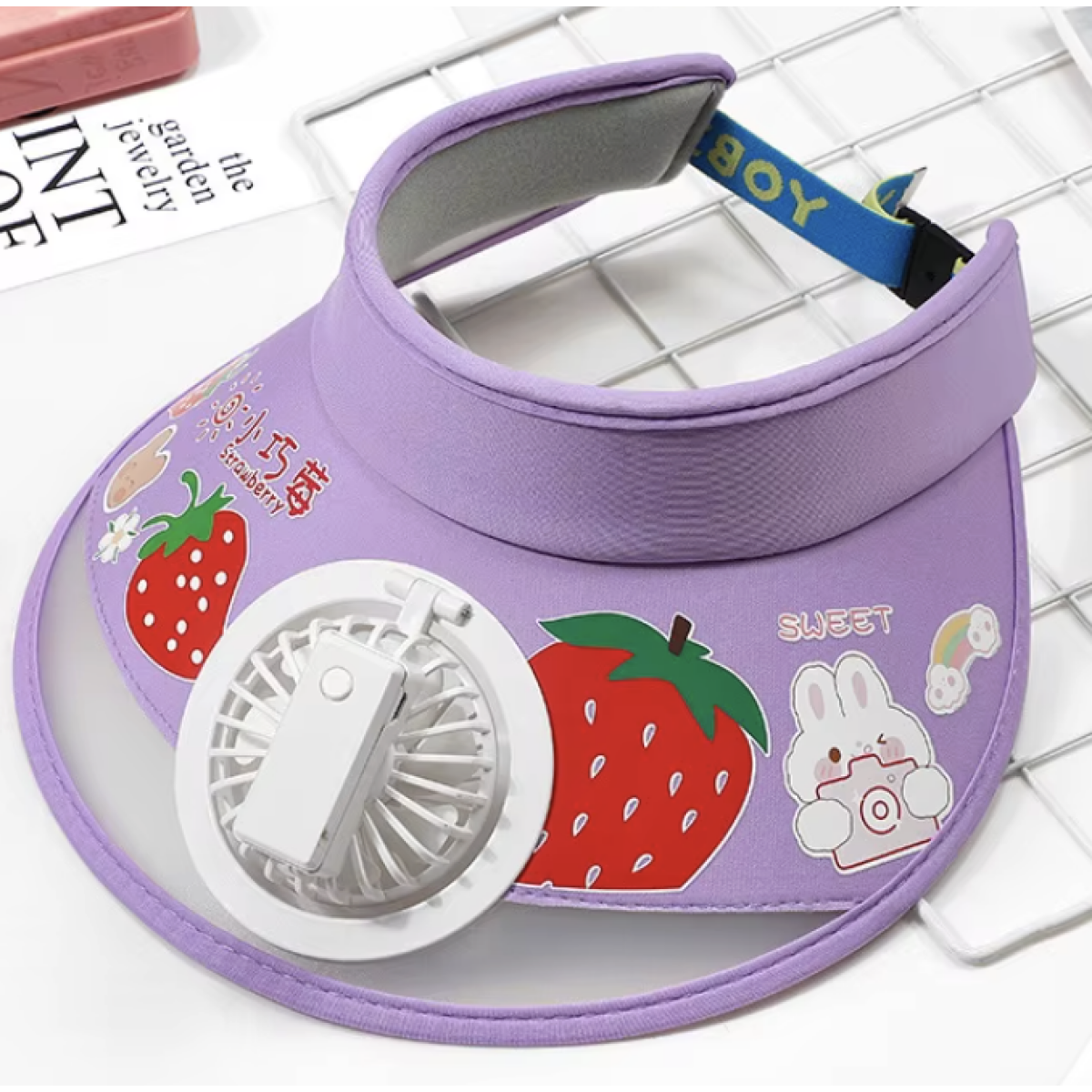 Καπέλο Visor Με USB Ανεμιστήρα Και UV Προστασία 55014-2 - Image 8