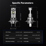 Λάμπες LED Αυτοκινήτου H7 A500 N79 70W 18000LM 6500K IP68 Novsight - Image 2