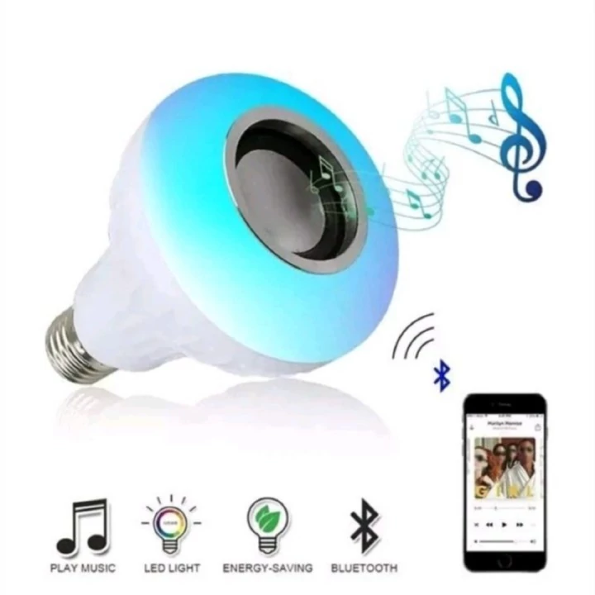 LED Music Bulb RGB Λάμπα με Bluetooth Ηχείο & Τηλεχειριστήριο SL-61 - Image 3