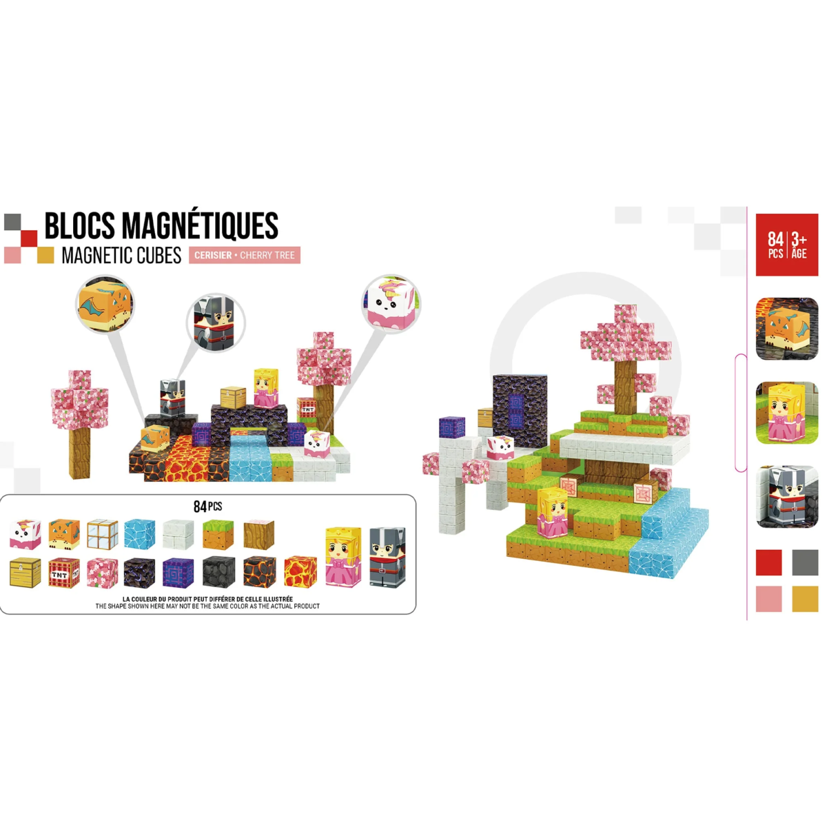 Μαγνητικά Τουβλάκια Cherry Blossom 84 Τεμαχίων Magnetic Cubes Pixel World B39 - Image 4